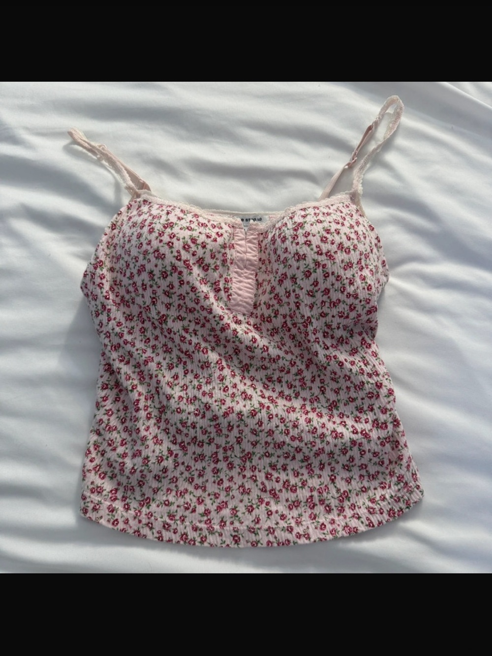 One Step Ahead Pink Floral Smocked Cami